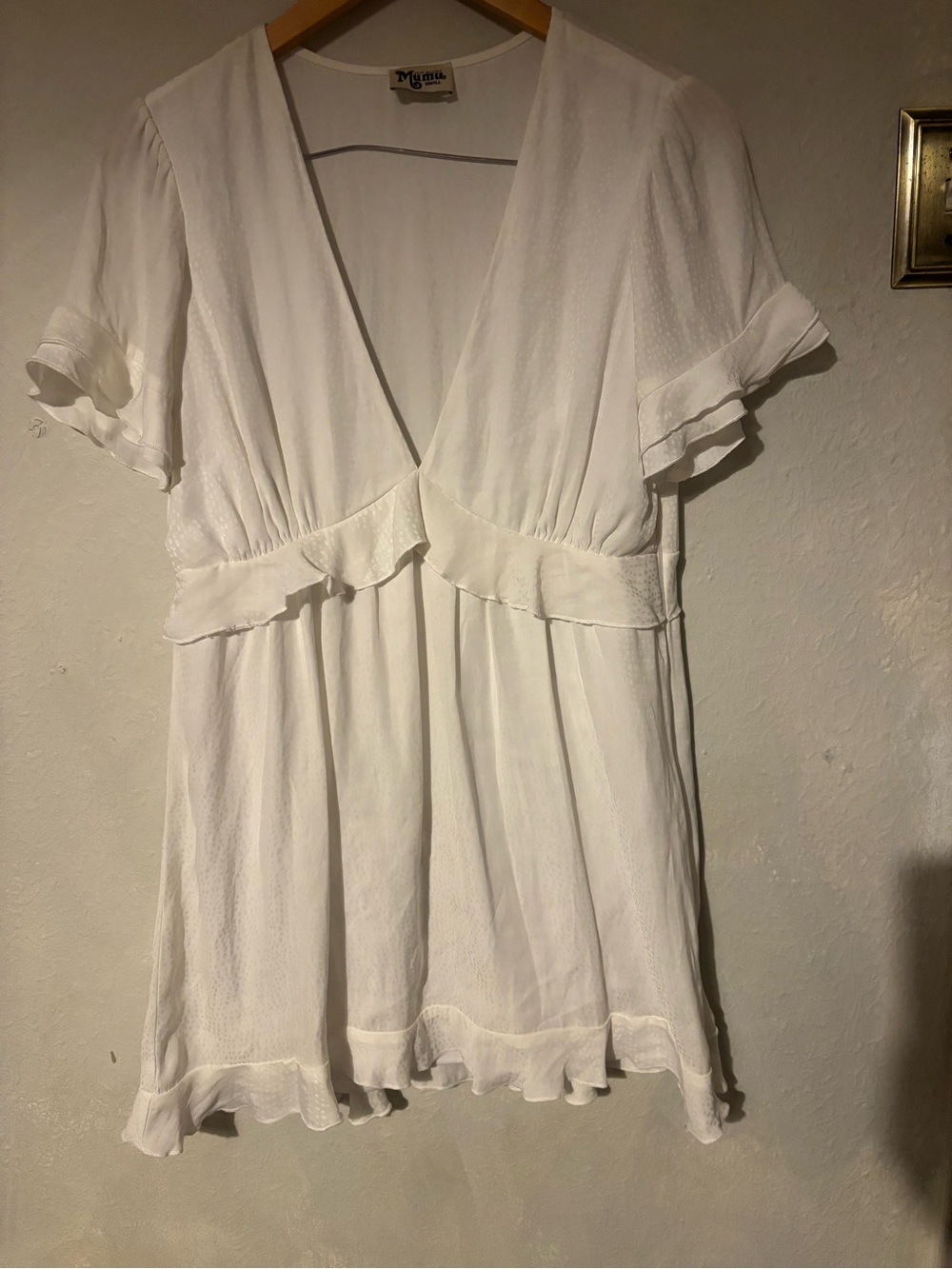 Show Me Your MuMu White V-Neck Mini Dress - Picture 2 of 6